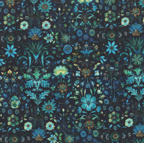 タペストリー Quilting Treasures Fabrics Carnivale Floral Geometric Black Multi